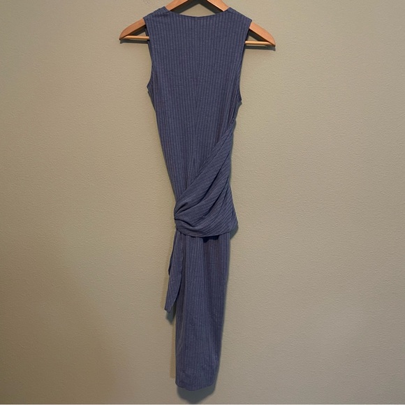 COSMOPOLITAN Dress the Population Blue Sleeveless V-Neck Wrap-Tie Knit Dress XS - Picture 4 of 10